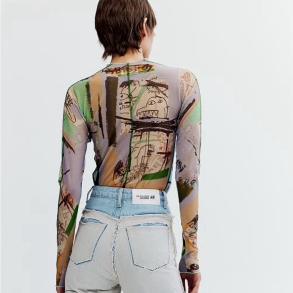 LIMITED EDITION-Basquiat x Ev Bravado x Téla D'Amore H&M Mesh Top –S NWT - Picture 4 of 6